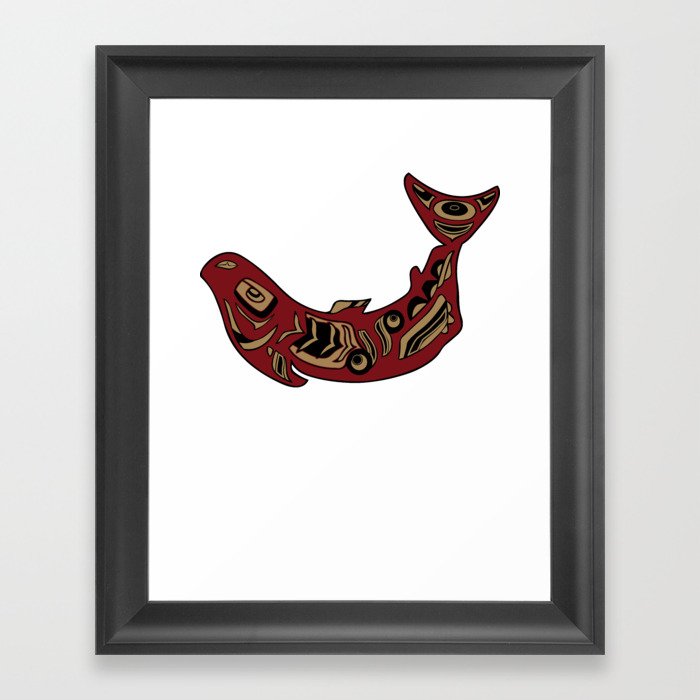 Pacific Northwest Salmon Native American Indian Art Framed Art Print