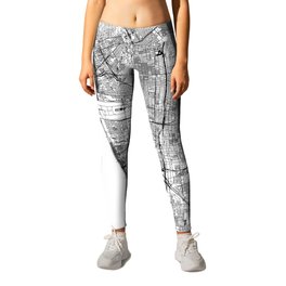 Los Angeles White Map Leggings | Graphicdesign, Road, Map, Urban, Vector, La, Abstract, Illustration, Simple, Digital 