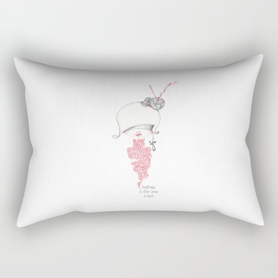 knitting is the new yoga! Rectangular Pillow