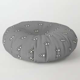 Grey modern eyes pattern Floor Pillow