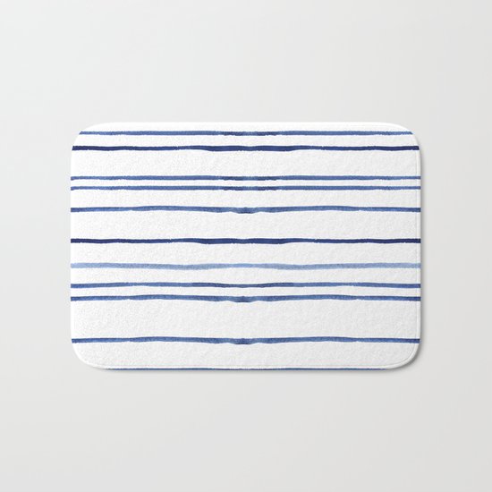 Watercolor stripes Bath Mat