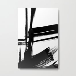 Black Abstract Brush Strokes nr 2 Metal Print