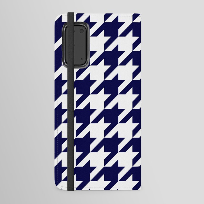Big Navy Blue Houndstooth Pattern Android Wallet Case