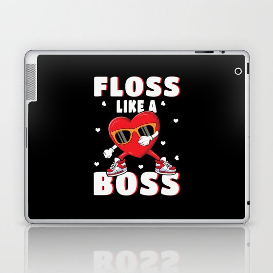 Floss Boss Dab Dabbing Hearts Day Valentines Day Laptop & iPad Skin