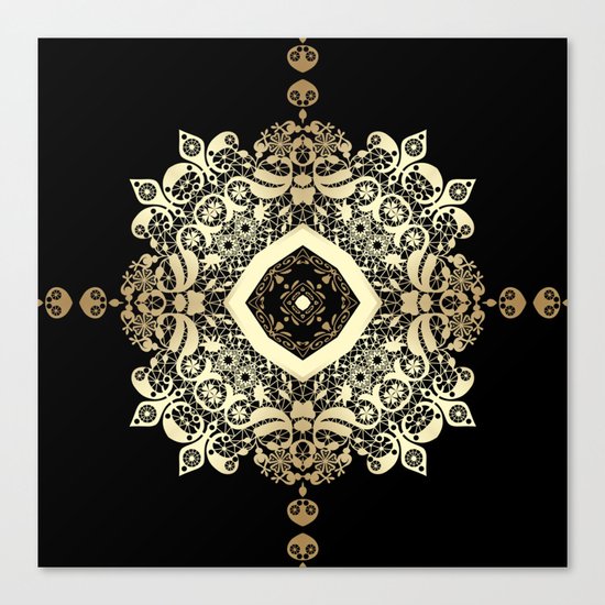 Golden Eastern ornament . Canvas Print