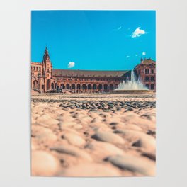Spain Photography - Beautiful Plaza Under The Blue Sky Poster