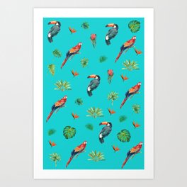 Tropical Birds Print Art Print | Masks, Girls, Collage, Boys, Shirts, Dufflebags, Birds, Leggings, Tropical, Dresses 