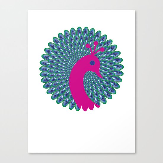 Pink Peacock Canvas Print