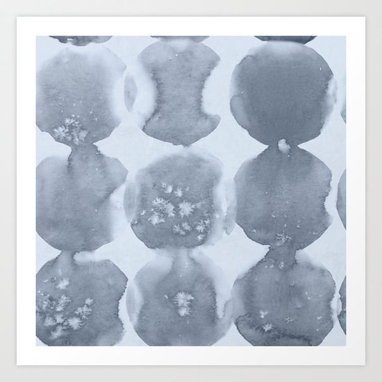 Shibori Wabi Sabi Indigo Blue on Sky Blue Art Print