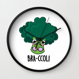 Bra-ccoli Funny Veggie Broccoli Bra Pun Wall Clock | Bra, Broccoli, Humorous, Punart, Drawing, Puncartoon, Broccolipun, Funnybrapun, Kidspun, Broccolicartoon 