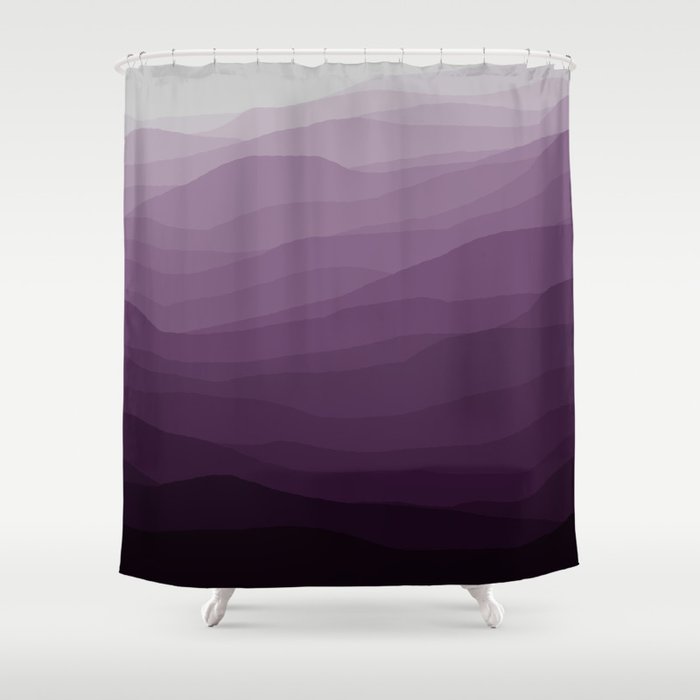 purple abstract mountains Shower Curtain