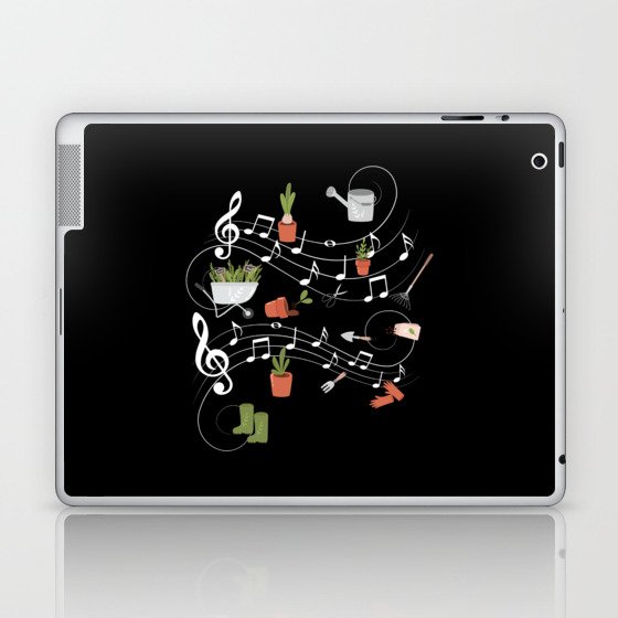 Music Sheet Music Garden Gardener Laptop & iPad Skin