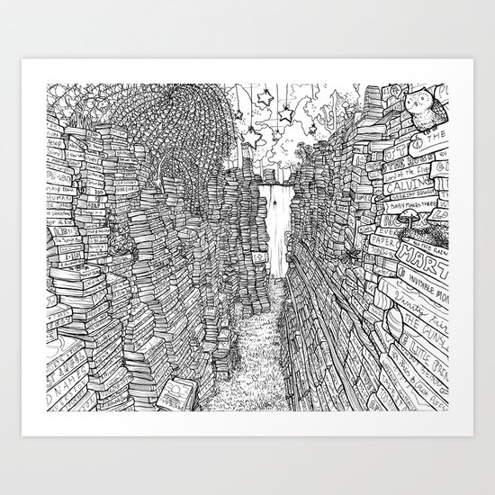 the Library Art Print