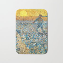 Vincent van Gogh "The Sower (Sower at Sunset)" Bath Mat