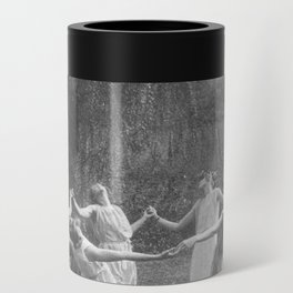 Circle Of Witches Vintage Women Dancing Black And White Can Cooler