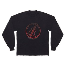 Red Round Guitar Long Sleeve T Shirt