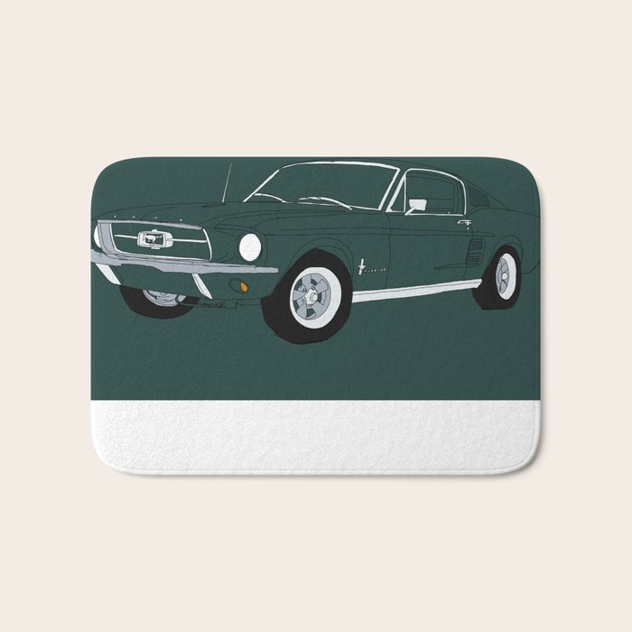 1968 Ford Mustang Gt Bath Mat By Martinlucas