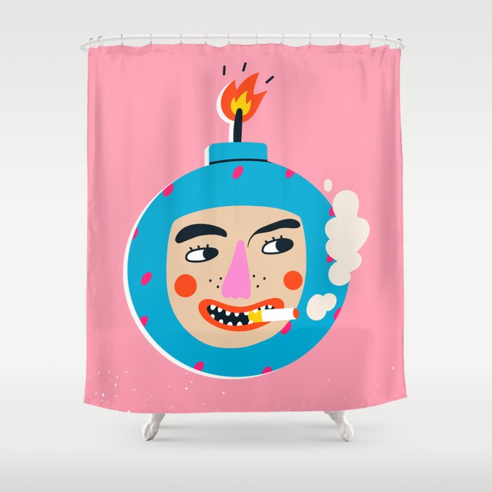 Abstract boom face Shower Curtain