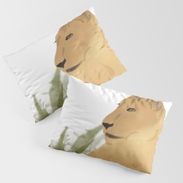 Watercolor Lioness in Tall Grass Pillow Sham