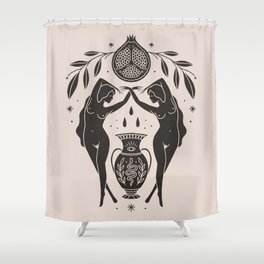 Persephone - Black Shower Curtain