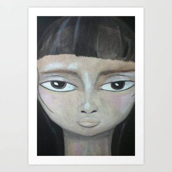 Little Brunette Art Print