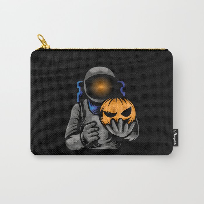 Astronaut With Pumpkin Halloween Carry-All Pouch