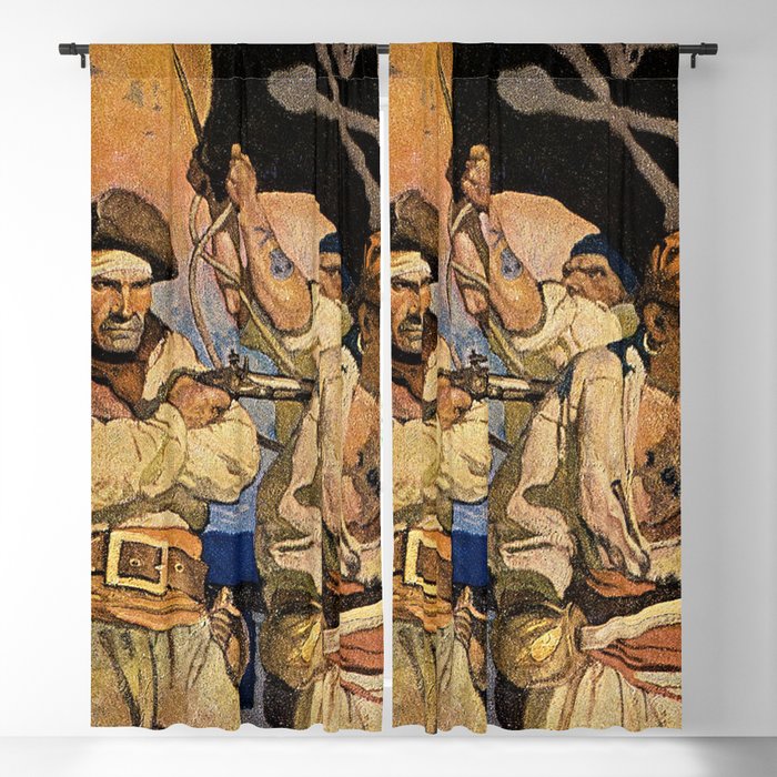 “Pirates” Treasure Island Cover by NC Wyeth Blackout Curtain