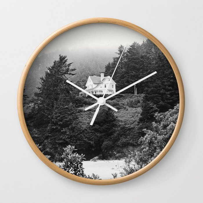 Foggy Day on the Oregon Coast Wall Clock