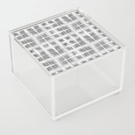 Shibori gray squares Acrylic Box