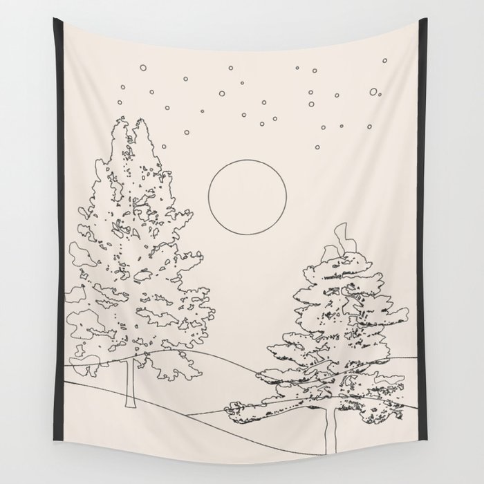 Slope Trees Bright Wall Tapestry