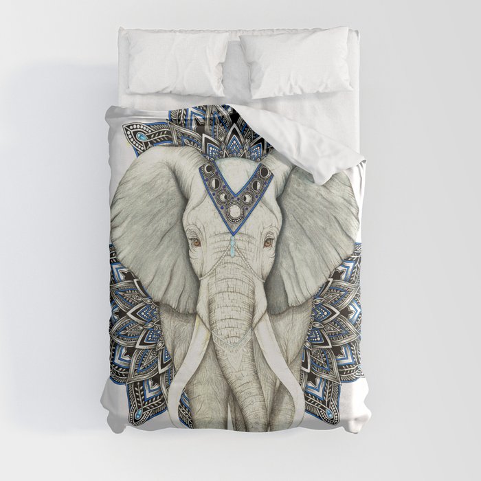 Zen Elephant Mandala Duvet Cover