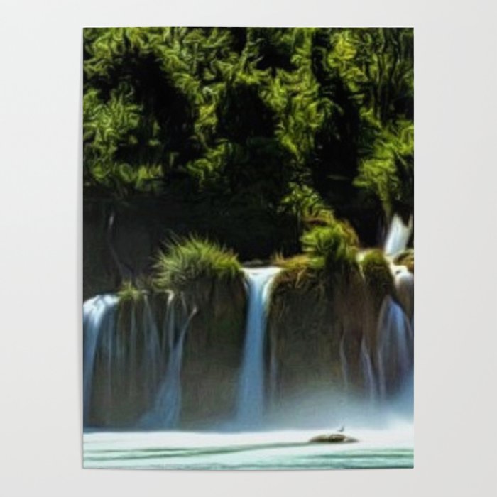 Krka Waterfall Landscape No. 1, Croatia Poster