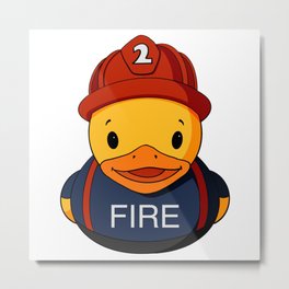 Fire Chief Rubber Duck Metal Print