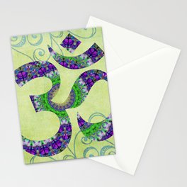  Beautiful Green And Purple Om 9 - Sharon Cummings Stationery Card
