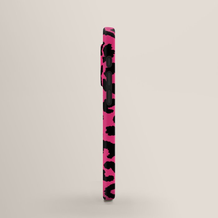 Society6 ケース Trendy Leopard Print Pattern Vivacious Pink Pink Leopard Print Pattern Wallpaper - Preppy Aesthetic