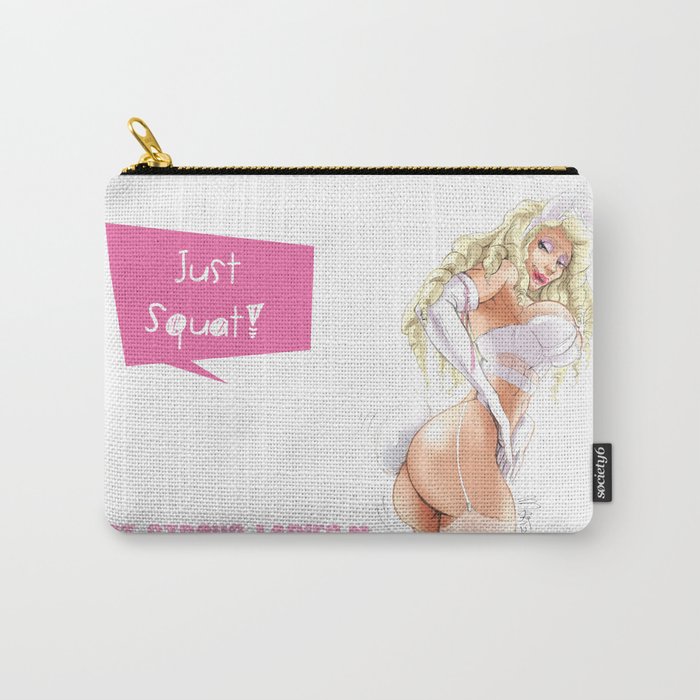 Fit Bunny (Just Squat!) Carry-All Pouch