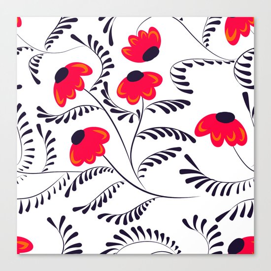 Beauty simple seamless floral pattern swirl Canvas Print