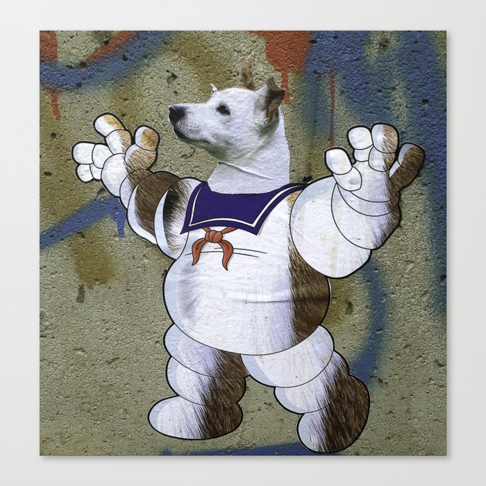 Marshmallow dog Canvas Print