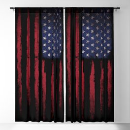 United states flag Black ink Blackout Curtain