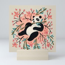 Panda Vibes – Pink & Cream Palette Mini Art Print