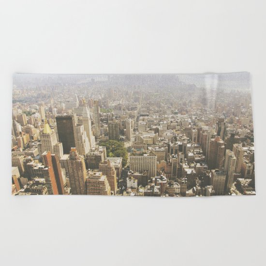 Hazy City - Manhattan Beach Towel