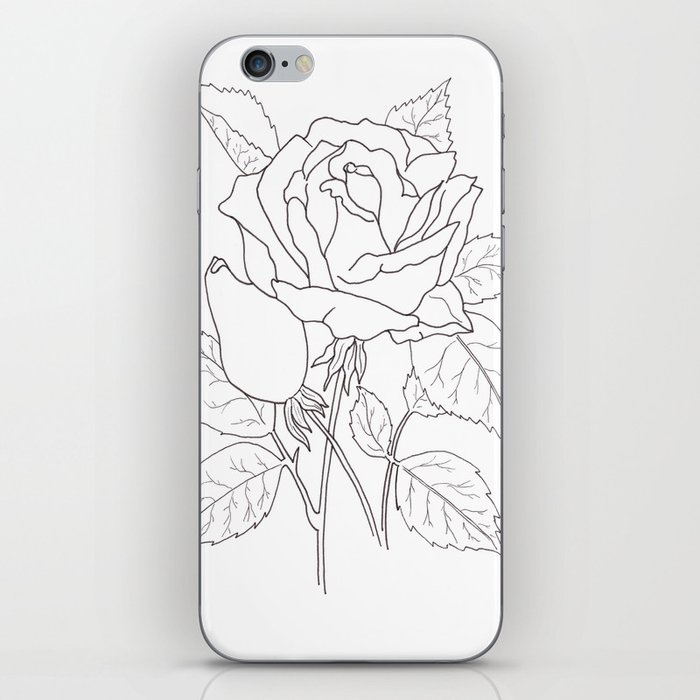 Black and White Rose iPhone Skin