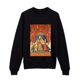 Lady and The Unicorn Medieval Tapestry Kids Crewneck