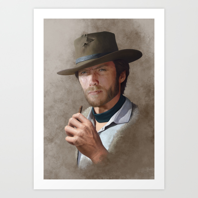 Man With No Name Clint Eastwood Art Print By Talos Society6