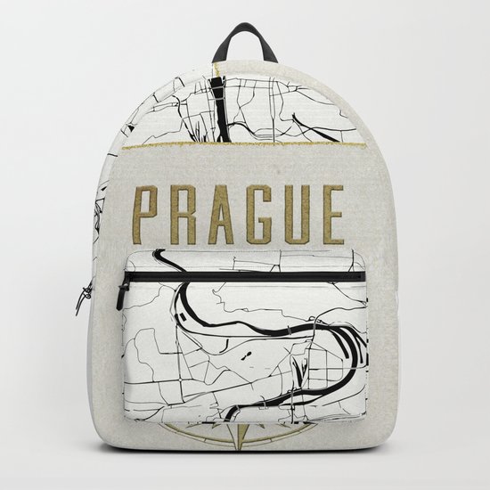Prague - Vintage Map and Location Backpack