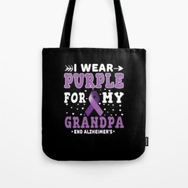 Purple For Grandpa Alzheimer's Awareness Tote Bag