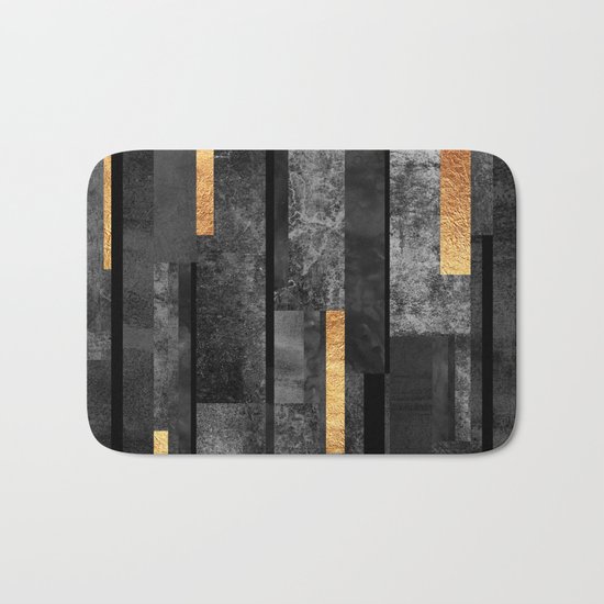 Urban Black & Gold Bath Mat