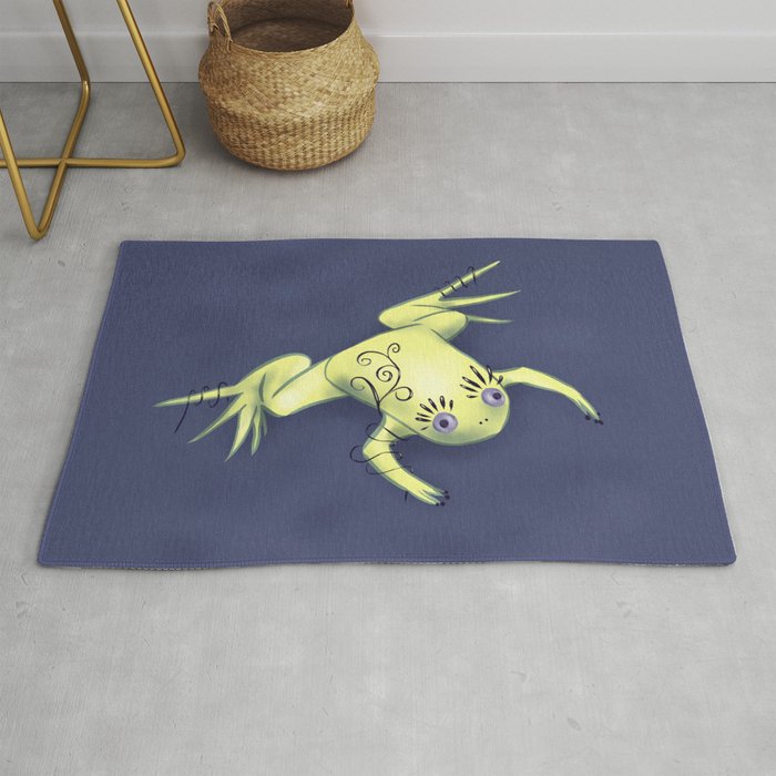 Funny Frog With Fancy Eyelashes Digital Art Rug By Borianagiormova