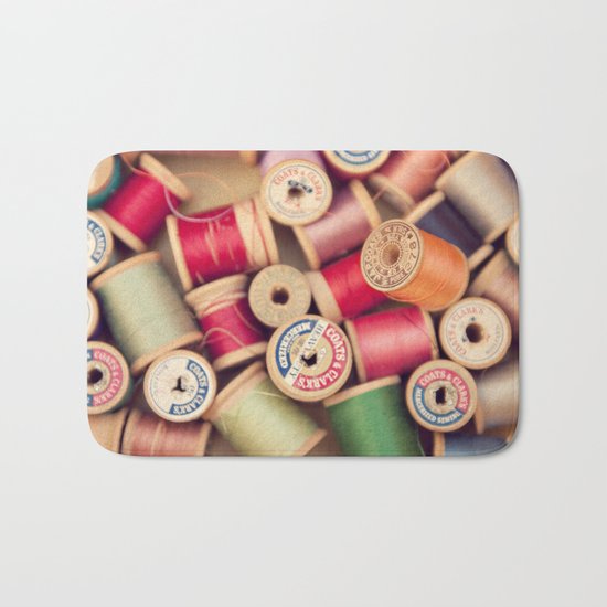 vintage spools Bath Mat