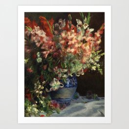 Pierre Auguste Renoir Gladiolas in a Vase 1875 Art Print